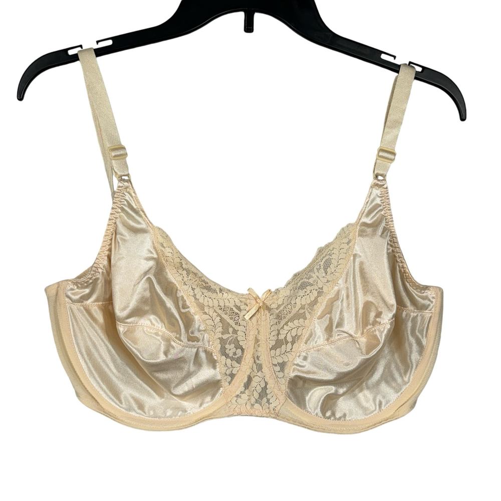 Bali SZ 38DD Bra Unlined No Padding Adjustable Straps Lace Accent Underwire